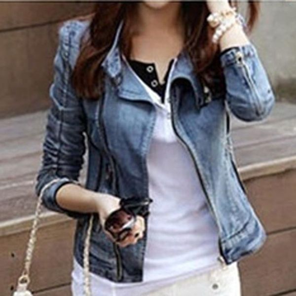 

новый 2019 весна осень пальто куртки женщины с длинным рукавом джинсовое пальто дамы повседневная куртка верхняя одежда джинсы пальто женски, Black;brown