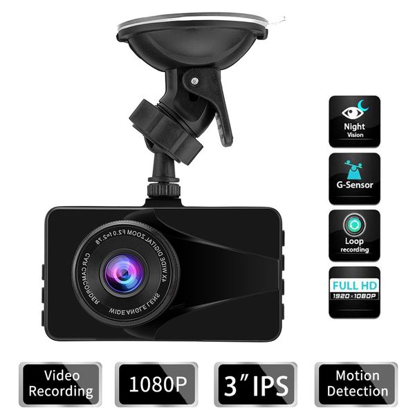 

durable car dvr camera skillful manufacture v7 3 inch 480x800 screen car dvr camera 1080p 140 degree lens dashcam recorder 5v