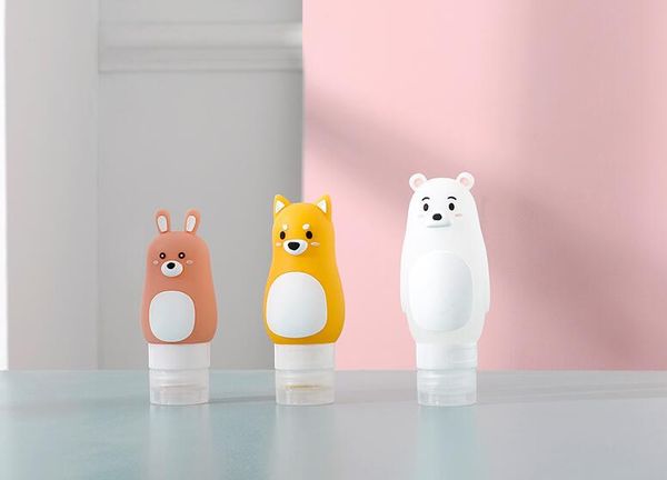 

мультфильм мини силиконовый гель портативный дозатор мыла путешествия шампунь бутылка 50 мл 70 мл 90 мл жидкого мыла бутылка милые формы жив