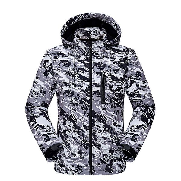 

couple casual autumn winter long sleeve hooded zipper fleece outdoor jacket hiking trekking camping fishing coat sportswear, Black;brown