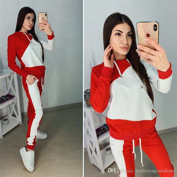 

fashion designer solid ladies tracksuits spring autumn style pullover 2pc set casual sport women apparel with pocket, Gray