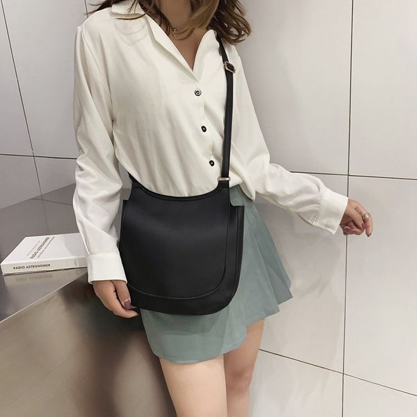 

new-women fashion wide solid color shoulder handbags female simple pu leather women large capacity pure color flap crossbody bag
