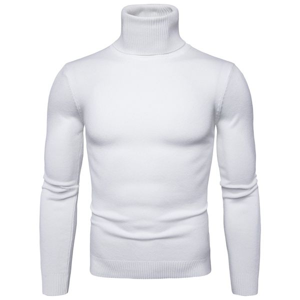 

winter high neck thick warm sweater men turtleneck brand mens sweaters slim fit pullover men knitwear male double collar, Black;red