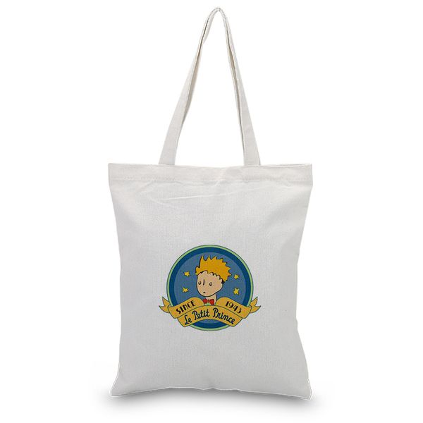 

canvas tote bag little prince serial custom print logo text daily use diy eco ecologicas reusable shopping bag recycle handbag