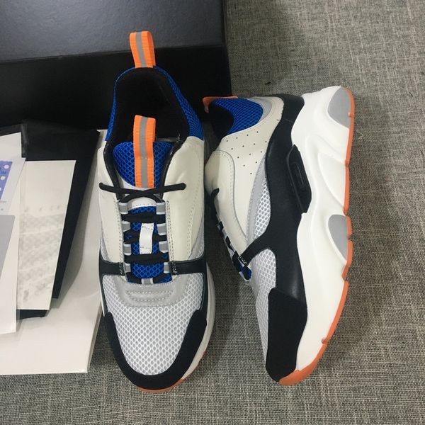 

men women luxury designer canvas calfskin casual shoes sneaker technical knit mesh-up shoes chaussures mixed colors, Black