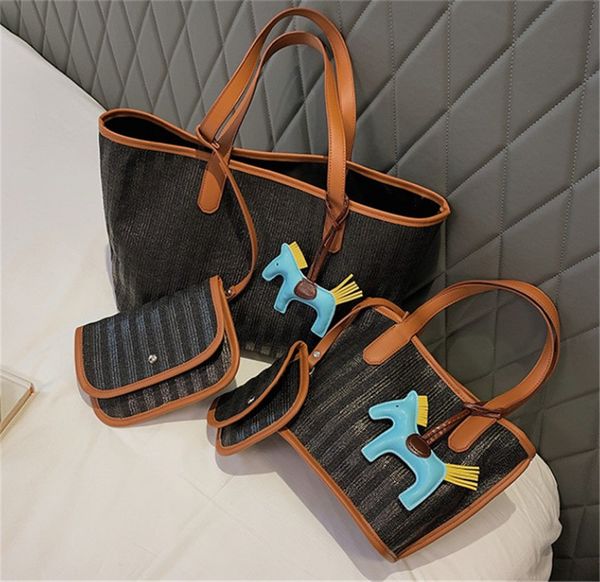 

Lady Fashion Color Contrast Braid Lading Shoulder Bag Versatile Handbag New PH-CFY20060415