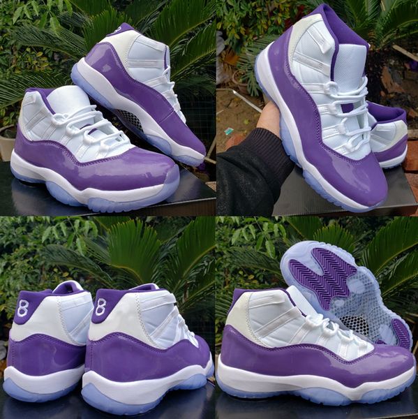

с коробкой 2020 jumpman 11 xi мужская баскетбольная обувь 11s фиолетовый белый спортивные кроссовки мужская обувь тренеры корзины des chauss