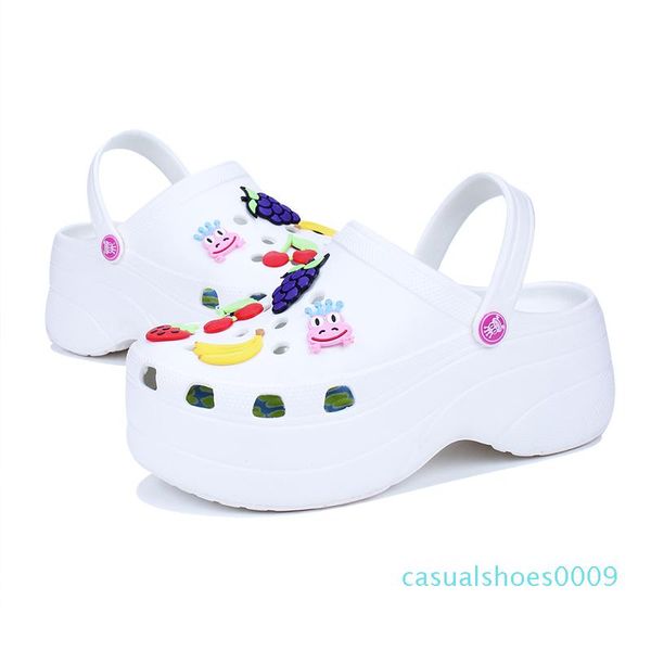 

cute sandals women increase height 6 cm platform sandals clogs mules shoes women slippers sandales c09, Black