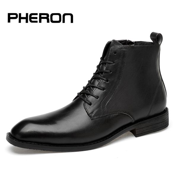 

autumn winter men boots big size 35-47 vintage style boots men shoes casual fashion high-cut lace-up warm hombre, Black