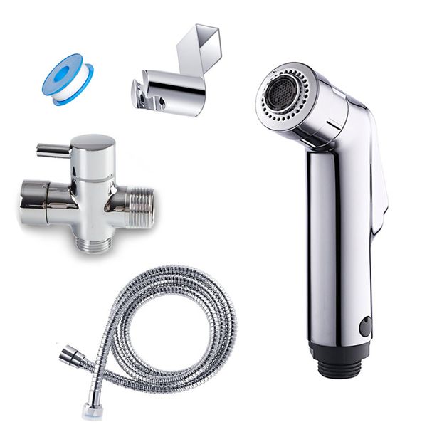 

two function toilet hand bidet faucet brass t adapter 1.2m hose tank hooked holder easy install