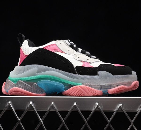 

new fashion paris triple-s sneaker triple s casual dad shoes for men's women green ceahp sports designer shoe size 36-45, Black