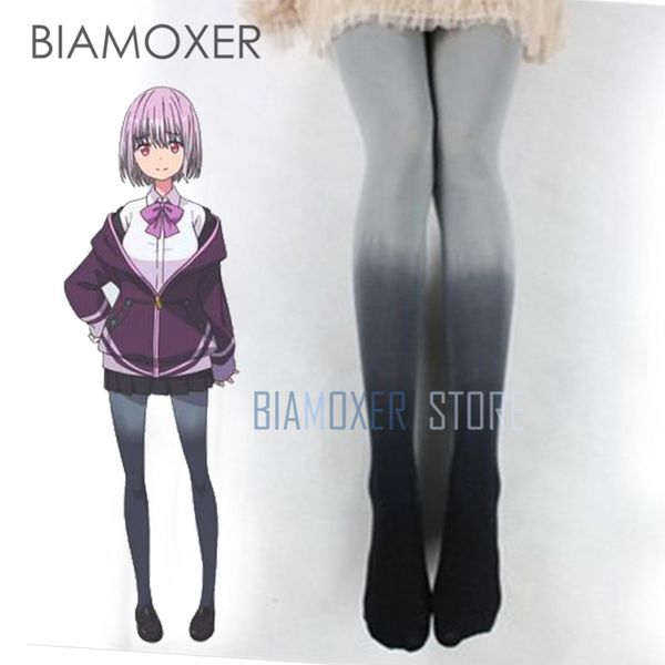 

biamoxer anime ssss.gridman shinjo akane wig cosplay costume fashion women daily stocking grey tight, Silver