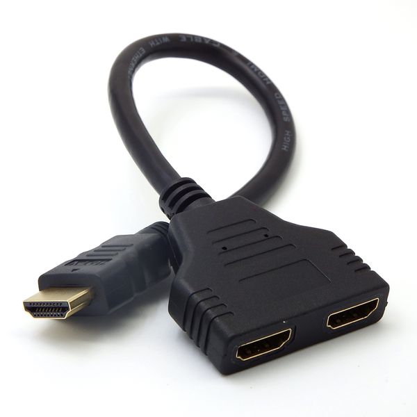 

0.3 m 1080p 2 порта hdmi splitter 1 in 2 out мужской к женскому видео кабель адаптер hdmi переключатель конвертер для мультимедийного оборуд
