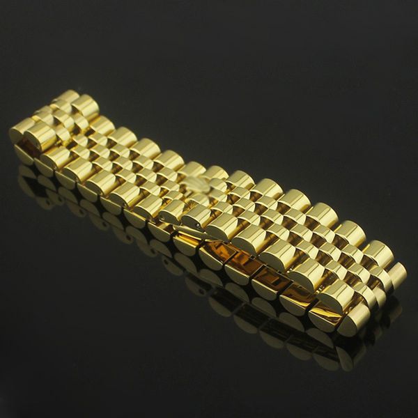 

bc jewelry fashion 15mm watch chain crown bracelets bangles for women men silver 316l stainless steel width for gift, Golden;silver