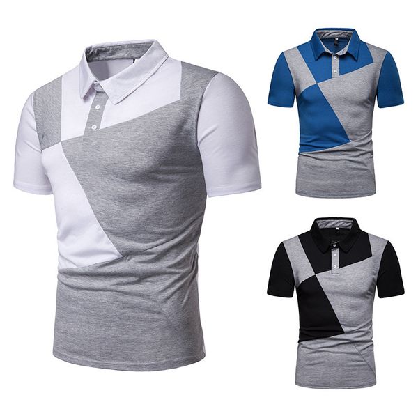 

2020 summer summer men mixed colors fashion ouma short sleeve lapel t-shirt, White;black