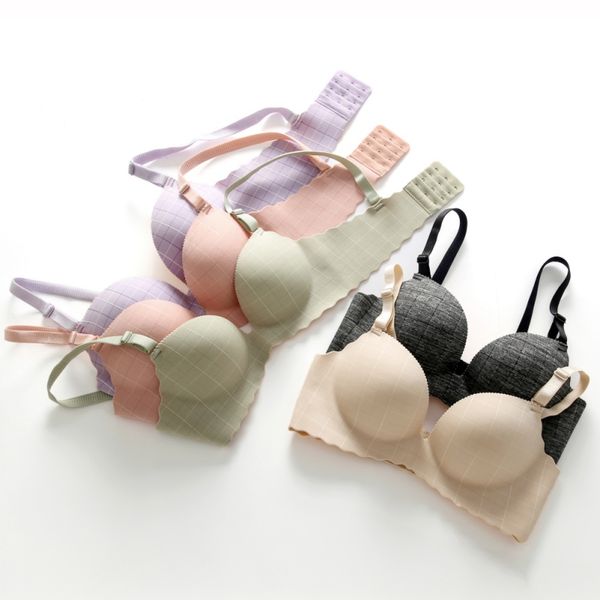 

wholesale seamless women bras push up wire adjustable bra straps bright summer lingerie bra breathable underwear, Red;black