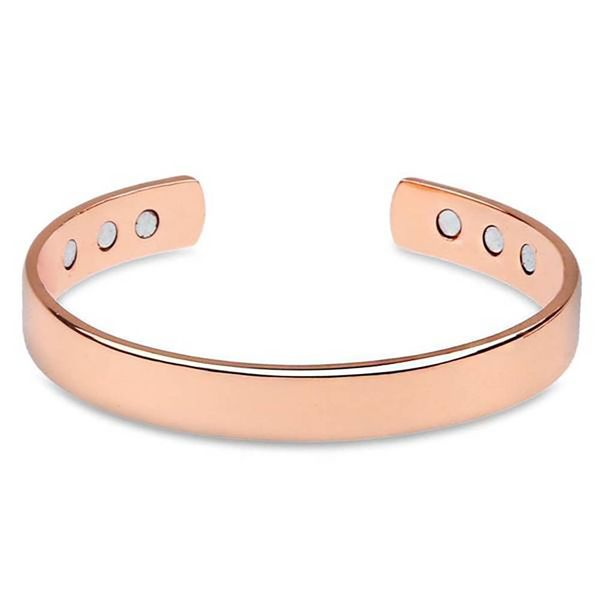 

bangle fashion magnetic brass rose gold bangle healing bio therapy arthritis pain relief open, Black