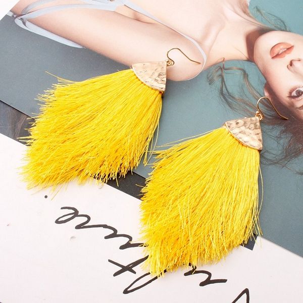 

womens fashion bohemian earrings 2020 alloy cotton line arrow tassel spring color female earrings fashion boho girls jewelry gift er112543, Silver