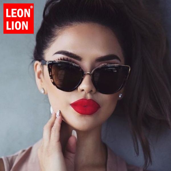 

leonlion cateye sunglasses women vintage leopard gradient glasses retro cat eye sun glasses female eyewear uv400, White;black