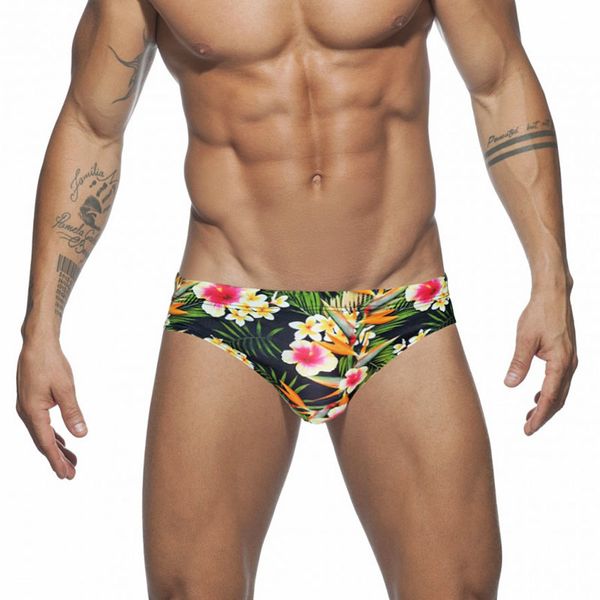 

men's swimwear men push up low rise swimming briefs mens flower print swim trunks beach shorts surffing bathing suits beachwear