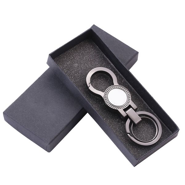 

keychain gift box set for men's high-end business alloy key chain gift set silver style home decoration figurines miniatures m