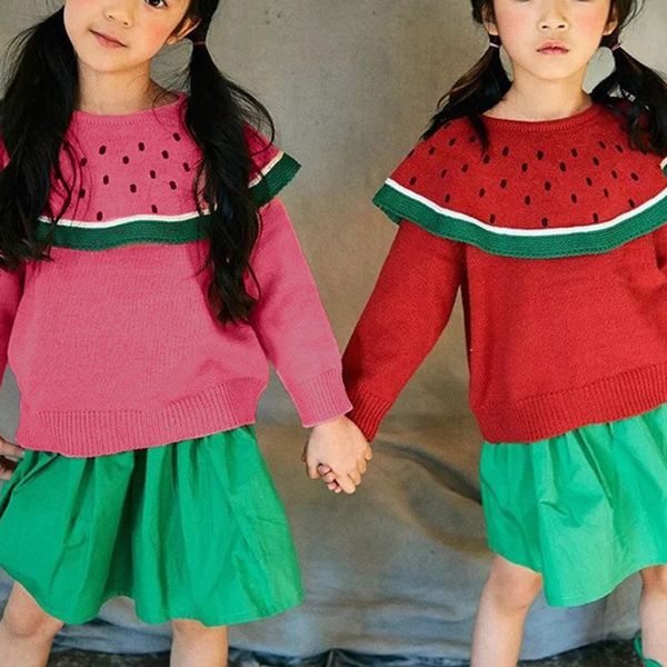 

stylish fashion design toddler kids baby girls boys long sleeve watermelon knitted sweater clothes, Blue