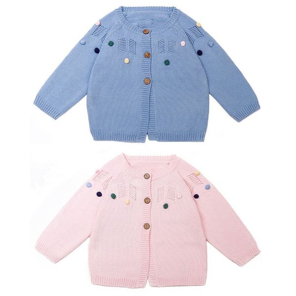 

пальто верхняя одежда новорожденных девочек хлопок вязать с длинными рукавами ручной работы шары принцесса нижняя рубашка весна и осень новы, Blue;gray