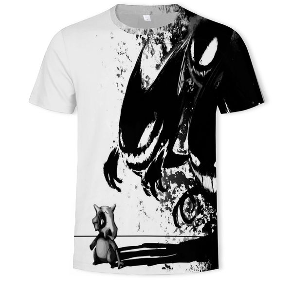 

mens designer skull dinosaur 3d digital printing round collar short sleeve t-shirt, White;black