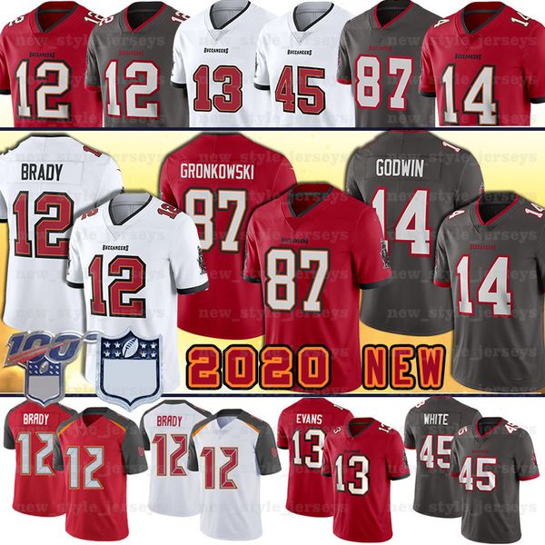 

tampa bay 12 tom brady rob gronkowski mahomes buccaneer jeresey 2020 new 13 mike evans 14 chris godwin devin white football jerseys, Black;red