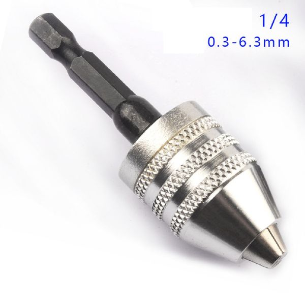 

1piece mini drill chuck conversion chuck 0.3-6.5mm clamp 1/4 hex shank universal jaw micro drill for accessories