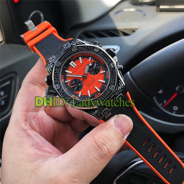 

sports mens designer watch yellow rubber strap mechanical automatic watch sapphire 42mm stainless steel case luxury watch with box, Slivery;brown