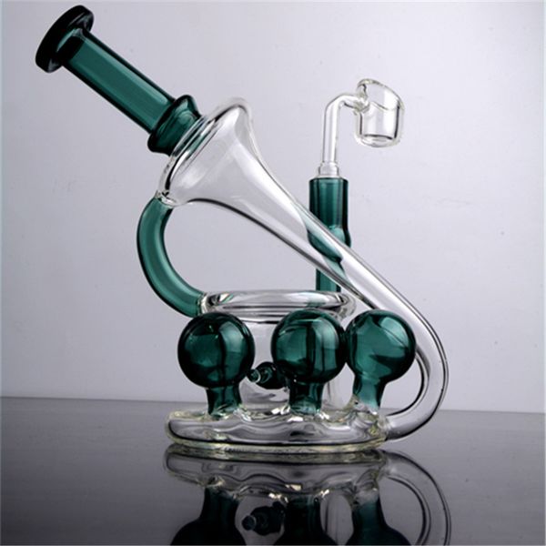 

Уникальный темно-зеленый стекла Бонг ручной Кальян Толщина База Vapor водопроводная труба 14мм Joint Banger Кальян Стекло Бонги