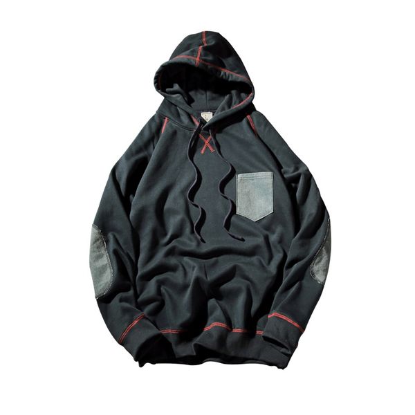 

men's casual packet decoration sweatshirt 2019 autumn men's hoodies cotton fashion men kpop clothes sweatwear, Black