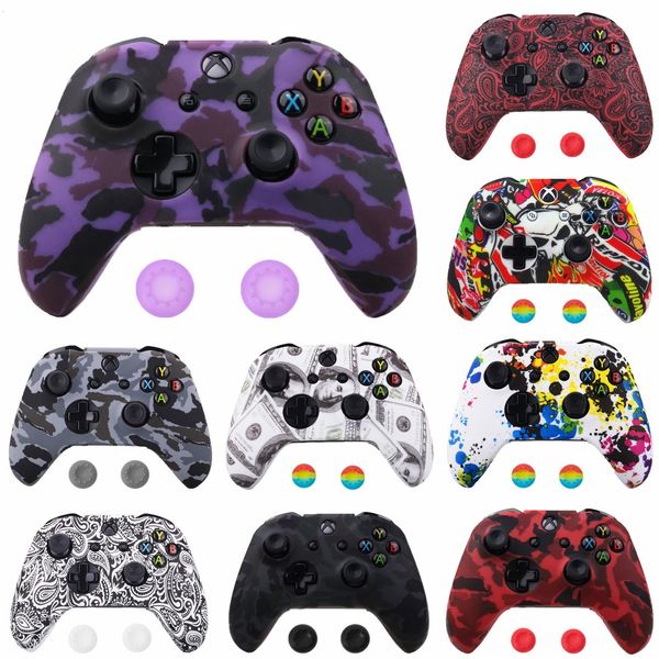 

aec6u camouflage camo rubber protective silicone case skin cover sleeve for xbox one x s controller protector