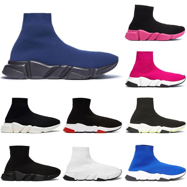 

New Fashion luxury men women shoes sock black white red glitter blue platform designer mens trainers Speed Trainers sneakers casual socks