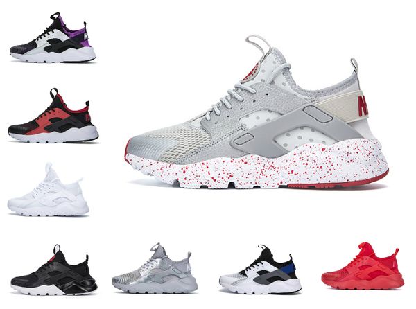 

2020 new air huarache 4 run men running shoes stripe red balck white rose gold women designer shoes huaraches ultra reflect sport sneakers, Black