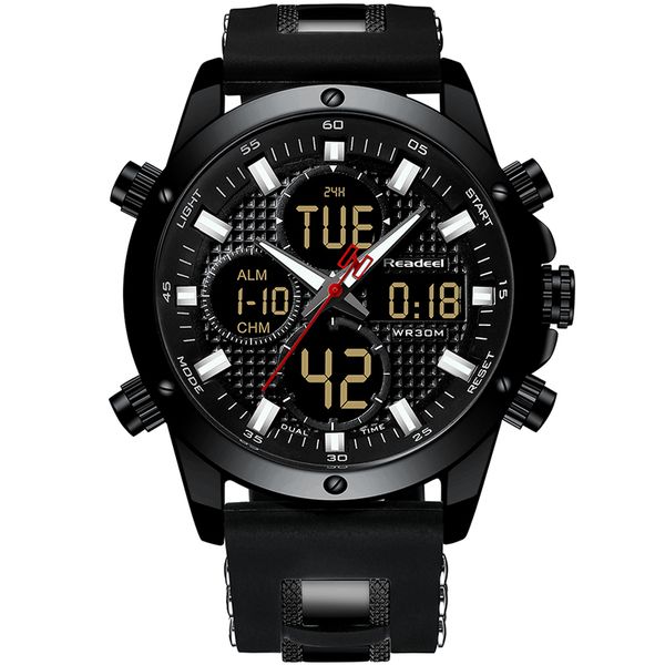 

fashion mens watches digital quartz led watch men waterproof wristwatch sport chronograph relogio masculino, Slivery;brown
