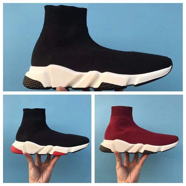 

balenciaga speed low slip-on мужчины женщины speed ​​trainer мода носок обувь черный белый синий красный блеск плоский для мужчин повседневн