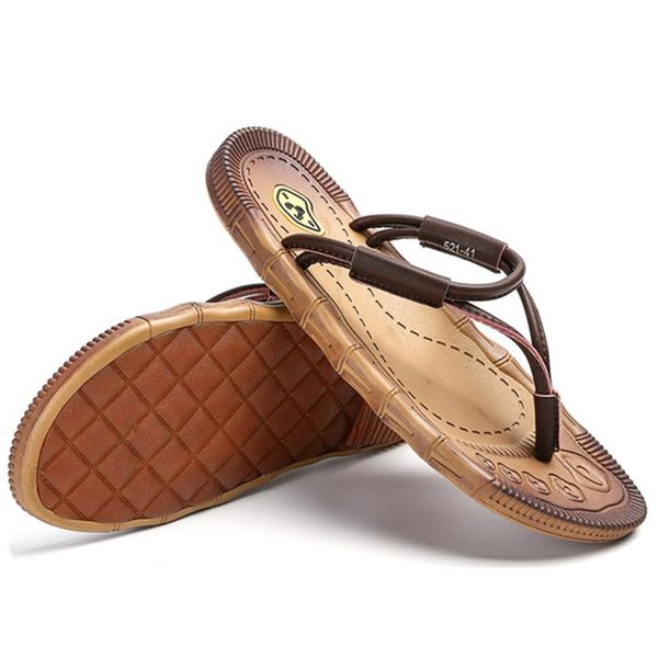 

summer beach men flip flops cow leather slippers male flats sandals outdoor rubber thong beach shoes men leather brand new, Black