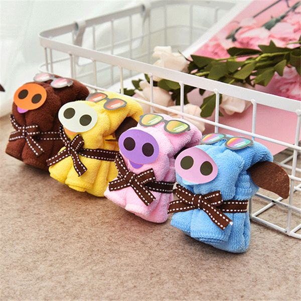 

10pcs creative gift pig shape soft towel colorful face hair hand towel party wedding persent birthday christmas decoration