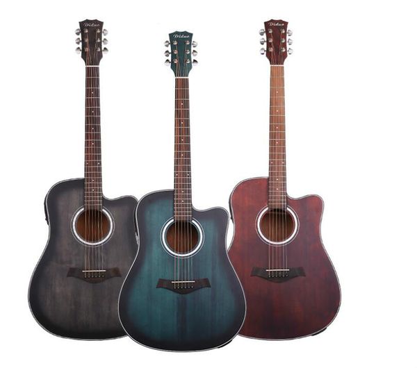 

красивый шпон 41 дюйм акустическая гитара ель лицо один персик ядро электрическая коробка акустическая гитара завод оптом