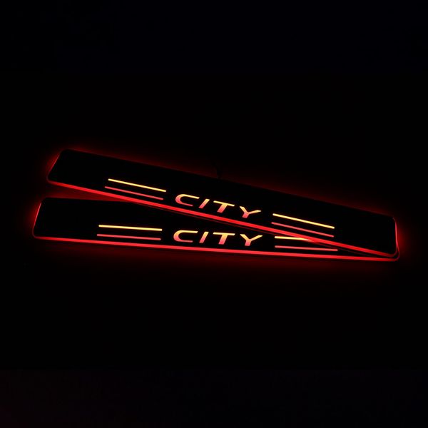 

moving led welcome pedal car scuff plate pedal door sill pathway light for honda city 2012 2013 2014