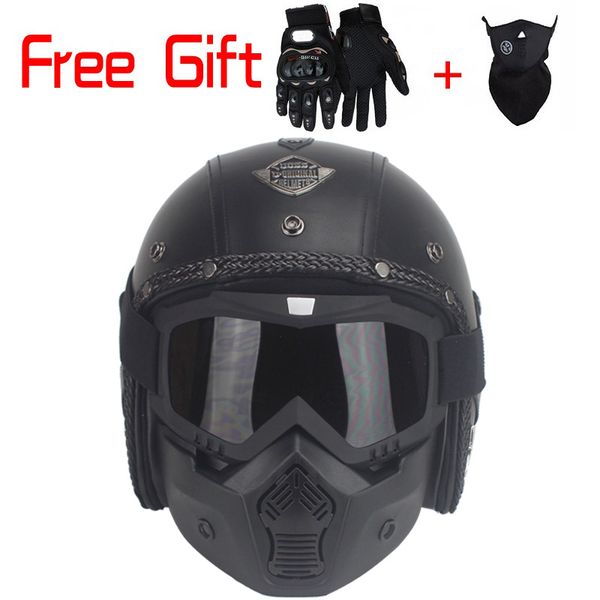

new motocross helmet mask detachable goggles and mouth filter perfect for open face motorcycle half helmet vintage helmets