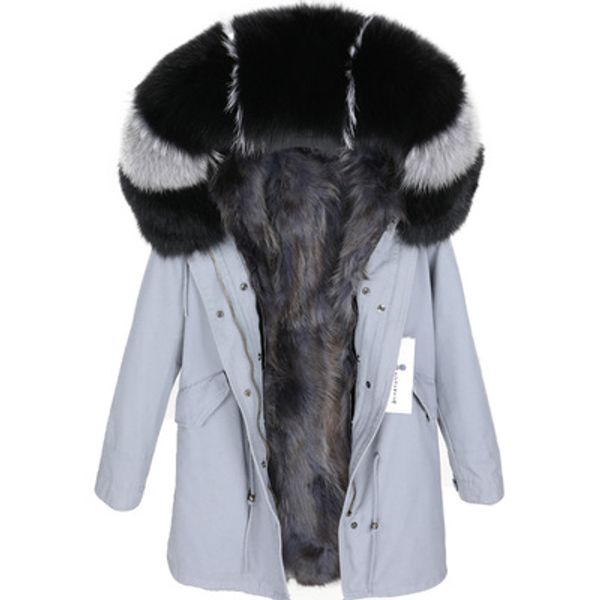 

grey raccoon fur lining grey blue long parkas usa sweden maomaokong brand lavish black fox fur trim hoody women snow coats
