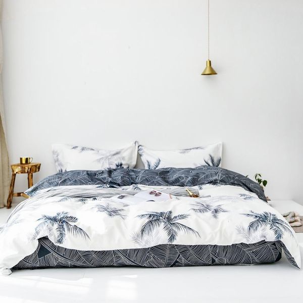 

nordic style simple bedding set cotton printing pattern breathable bedding set pillowcase quilt cover
