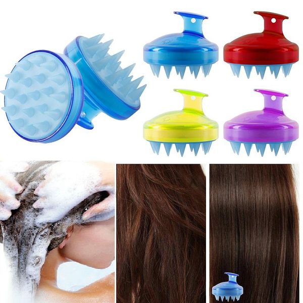 

dropship 1шт силикон head spa для похудения массаж кисти шампунь для тела массаж головы кисть расческой для волос стиральная comb душ ванна, Silver