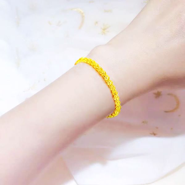 

long does not fade genuine vietnam alluvial gold gold bracelet gold womens pure 999 jewelry thailand 24k bracelet, Black