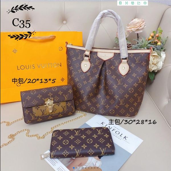 

2020 women's new women's handbags women's leather large-capacity three-piece suit ladies exquisite shoulder bag backpack cros