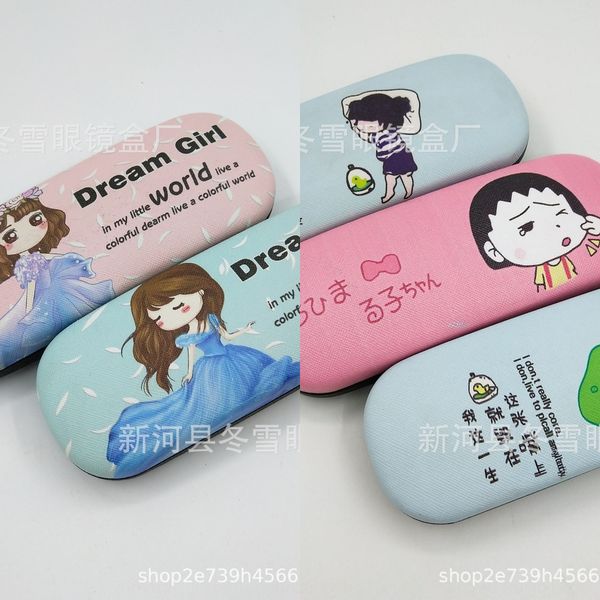 

2019 iron myopia box cartoon hipster student myopia glasses case glasses case