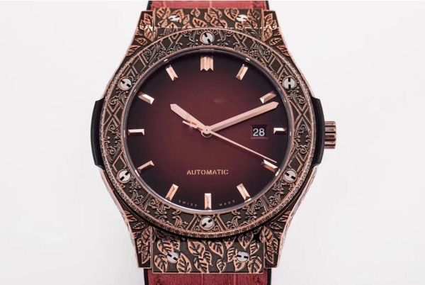 

Sr factory luxury watch wi 2892 automatic apphire cry tal black carving grind arenaceou titanium gold ca e men 039 watche